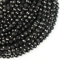 Natural Faceted Black Tourmaline Loose Gemstone Beads for DIY Jewelry Making 2mm 3mm 4mm 6mm 38cm Strand