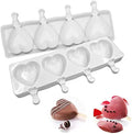 Popsicle Molds Set Silicone Ice Pop Molds 4 Cavities Homemade Popsicle Maker Ice Cream Mold Diamond Shaped With Sticks for DIY