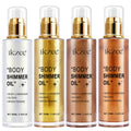 IKZEE Private Label Face Body Tan Shimmering Moisturizing Oil Custom Logo Natural Waterproof Brown Gold Shimmer Body Oil