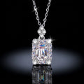 Square Emerald Cut Radiant Cut VVS D Color 1CT GRA Moissanite Pendant S925 Sterling Silver Necklace for Women Gift