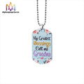 Fashionable Religious Nameplate Necklaces for Men Women Stainless Steel Bible Prayer Flower Color Printing Christmas Gifts