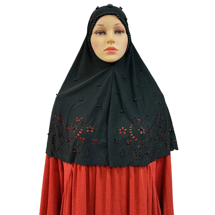 Women Muslim Islamic Overhead Khimar Prayer Hijab Headscarf Elastic Rope Niqab Arab Turban Instant Amira Cap Shawl Wrap Headwear