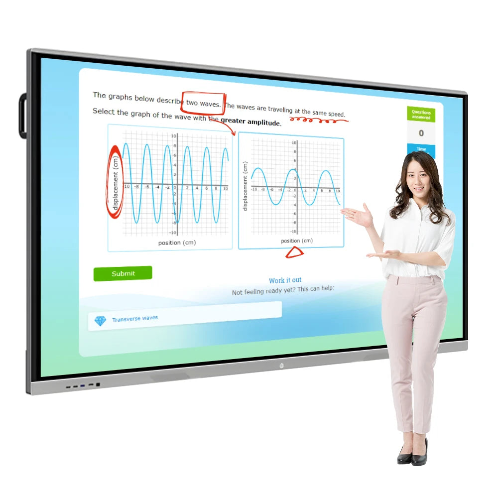 Factory Price 55 65 86 98 100 Inch Smart Interact Board LCD Interactive Touch Whiteboard
