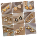 39 Designs Korean Nickel Free Hypoallergenic Flower Stud Earrings 18k Gold Plated Fashion Ladies Earrings