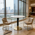 Commercial Furniture Small Coffee Table Modern Nordic Gold Round Marble Stone Restaurant Small Dining Table for Cafe