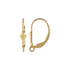 Real 14K Gold Filled Fleur De Lis Style GF Lever Back for Women Permanent Jewelry Findings Earrings Accessories