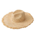 Hot Selling Women Raffia Straw Hat Large Wide Rough Brim Floppy Straw Hat Beach Summer Sun Visor Hat