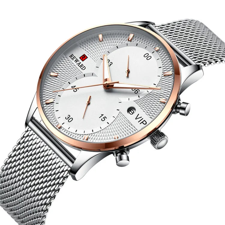 Reward RD82001M 2019 Men Watch Chronograph Sport Watches Top Brand Luxury Waterproof Steel Belt Quartz Gold Relogio Maculino