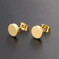 Wholesale Korean Fashion Multicolor Titanium Steel Round Cake Earrings Piercing Jewelry