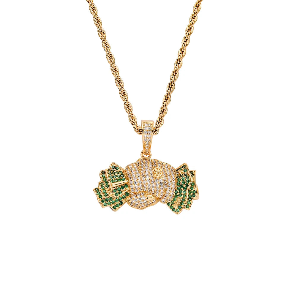 CN284 Brass Cubic Zircon  Pendants  Necklace Men's Hip Hop Necklace Party Jewelry Gift