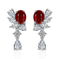 925 Silver Bridal Wedding Bridesmaides-Marquise Teardrop Earrings for Women Cubic Zirconia Dro Dangle Earrings for Prom