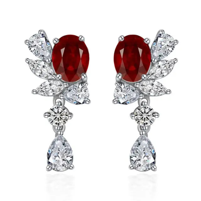 925 Silver Bridal Wedding Bridesmaides-Marquise Teardrop Earrings for Women Cubic Zirconia Dro Dangle Earrings for Prom