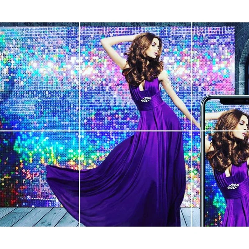 Panel Outdoor Decorative for Wedding Air Decoration Pink Rose Signs Stunning Iridescent Gold Mirror Sequin Shimmer Wall Backdrop