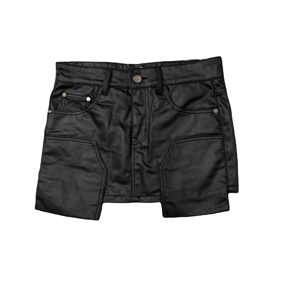 DENIMGUYS Custom Back Embroidery Logo Lady Summer Beach Micro Mini Skirt Straight Mujer High Waist Waxing Cargo Skirt Women