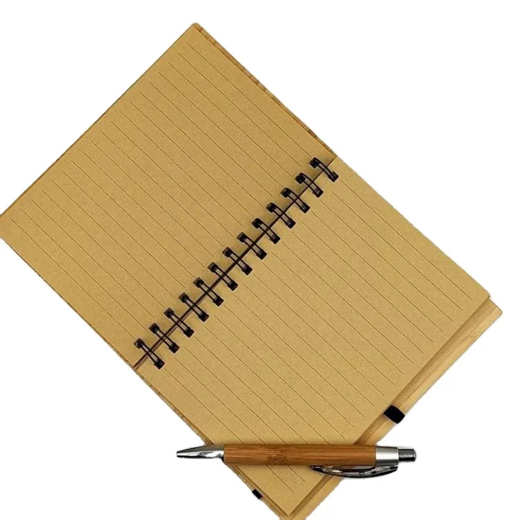 School Stationery Diary Notepad Eco Friendly Recycled Paper Notebook Custom Bamboo Journal Diary With Bamboo Pen
