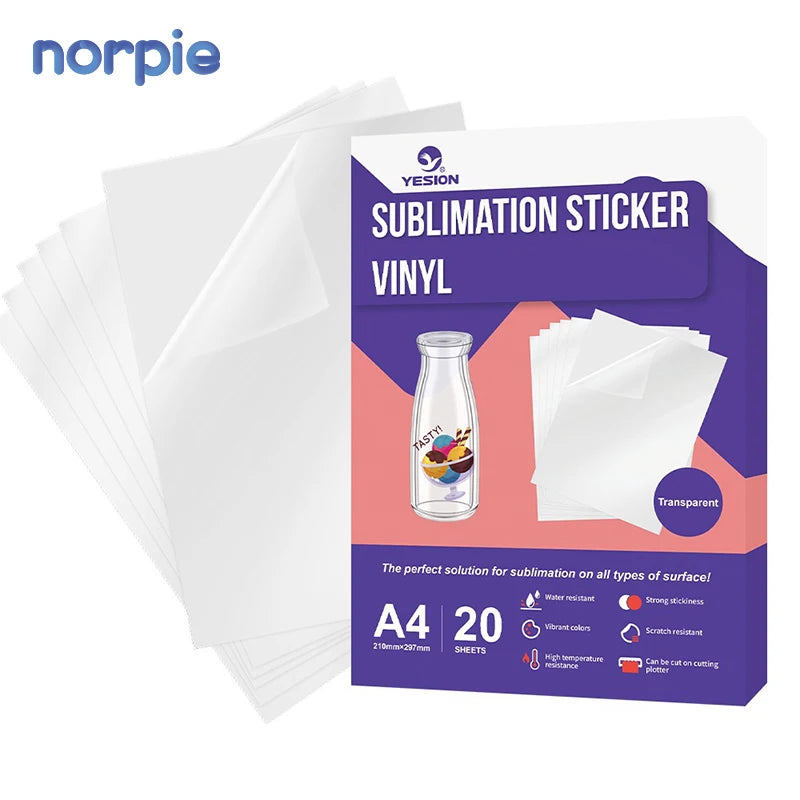 Wholesale Supplier Decorative Stickers Transparent Sticker Vinyl Paper Sublimation PET Sticker Vinyl