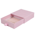 OEM Custom Square Shape Gift Drawer Pink Paper Cardboard Jewelry Box with Velvet Jewellery Pouch