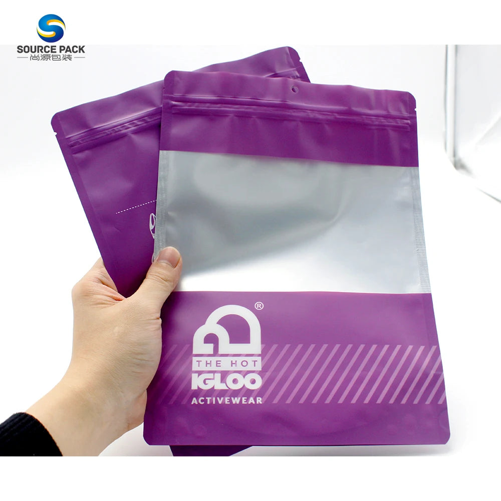 China Factory Plastic Packaging Bags for Kids Clothes Frosted Zip Lock Bags T Shirt Clothing Packaging