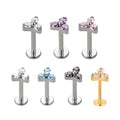 Best Selling Ear Stud Internally Threaded CZ Titanium Gold Polished ASTM F136 Earring Cartilage Helix Ear Studs Piercing Jewelry