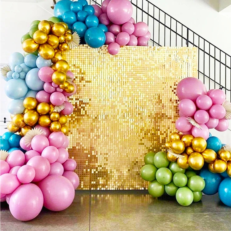 Wedding Supplies Decoration Grid Gold Shimmer Shiny Sequin Wall Sequin Backdrop