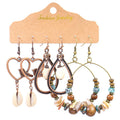 Popular Water Drop Diamond Hollow Metal Earrings Fashion Flower Shell Geometric Earrings Jewelry