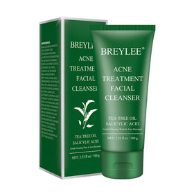 BREYLEE Tea Tree Oil Facial Foaming Cleanser for Acne Treatment 100g All Skin Types for Women