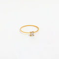 High End 18K Plain Gold Square Zirconia Lines Dainty Rings Stainless Steel Trendy Simple Gold Plated Jewelry