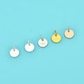 S925 Sterling Silver Plain Round Blank Disc Pendant Charms for Jewelry Making Customized Logo Necklace Bracelet DIY Supplies
