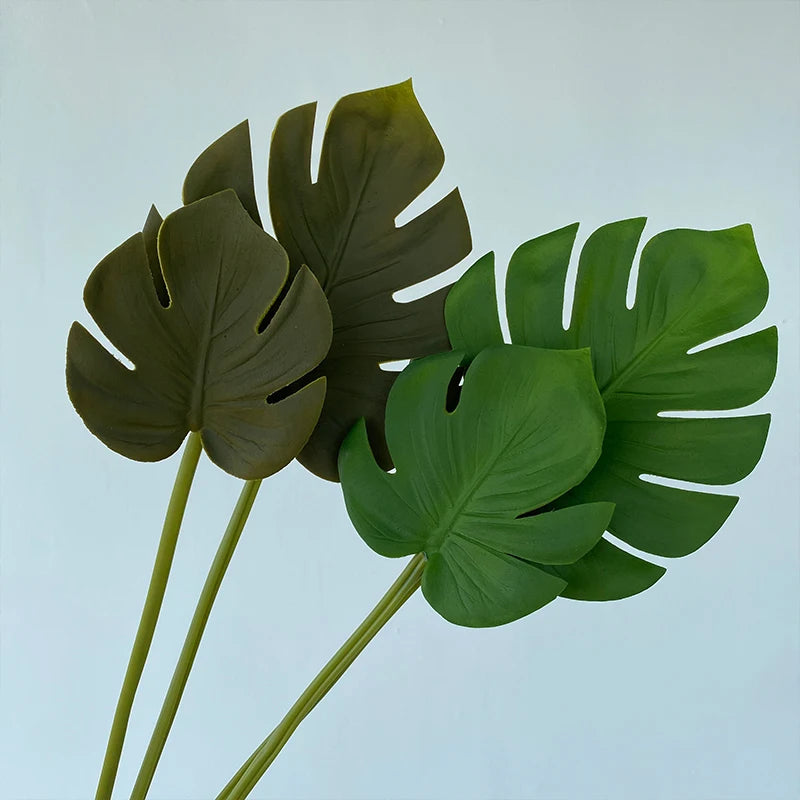 Competitive Price Single Pu Monstera Leaves Artificial Leaves for Decoration Dekoration
