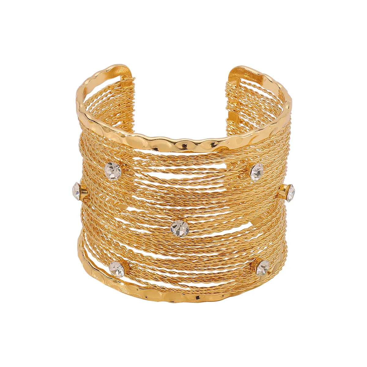 Unisex Fashionable Punk Geometric Zinc Alloy Gold Plated Bangles for Parties