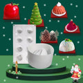 D5010 Christmas Hat apple Tree Snow House Mousse Cake Jelly Chocolates Resin Decorate Silicone Mold Baking 3D Mould