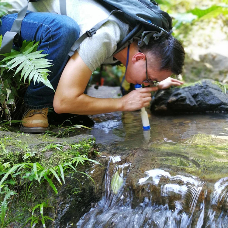 Outdoor Water Filter Personal Water Filtration Straw Emergency Water Purifier for Camping Hiking Climbing