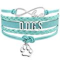 Factory Multi Layer Leather Wrap Infinity Love Adoption Rescue Mom Dog Person Doggie Paw Print Dog Mom Bracelet