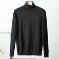 Wool Blend Warm Comfortable Autumn and Winter Men's Solid Color Fashion Casual High Collar Long Sleeve Knitted Pullover Sweater