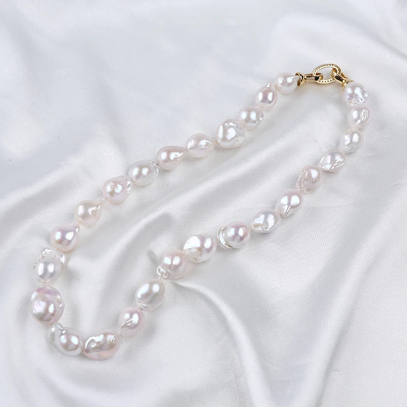 12-16mm Freshwater Pearl Necklace Baroque Irregular Pearl Necklace