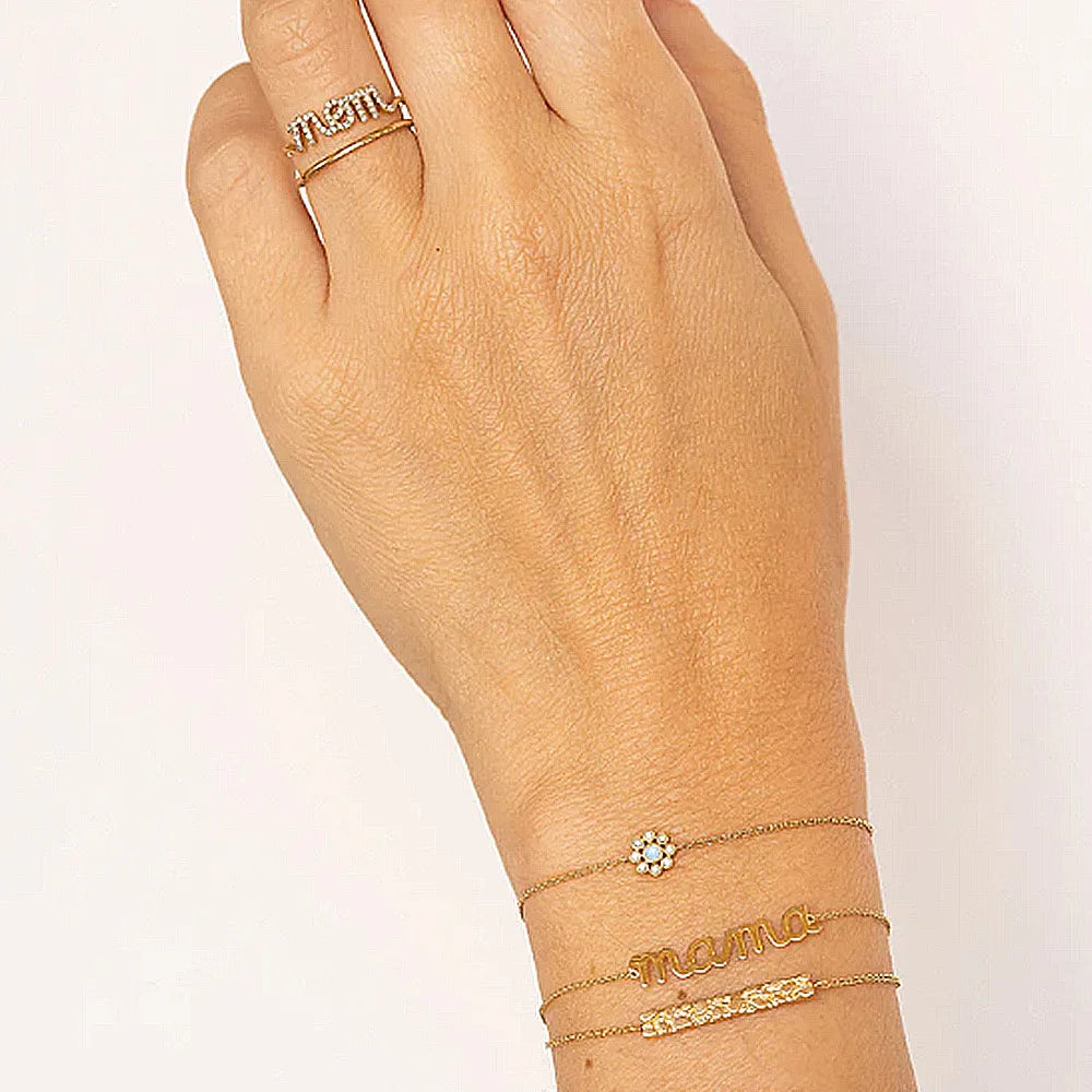 Fashion Jewelry 925 Silver Charm Bracelets 925 Sterling Silver Mama Bracelets Gold Plated Silver Bracelet for Women Mother's Day