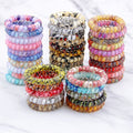 MIO Plastic Coil Hair Loop Bracelet Small Rubber Rope Feather Camo Animal Space Wire Hair Ties
