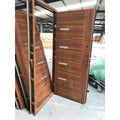 TECHTOP Modern Galvanized Steel Security Door with Anti-Theft Feature Customized Size Wooden Like Design 5-Year Warranty