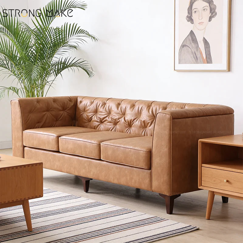 Italian Style Couch Living Room Modern Luxury Lounge Suite Antique Vintage Home Faux Leather Leisure Sectional Sofas Set
