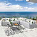 sigarten Modern Aluminum Metal Outdoor Patio Furniture Garden Patio Sectional Sofa Sets