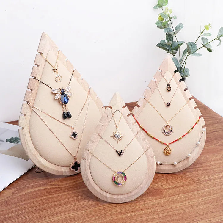 Creative High-grade Log Necklace Display Rack Set Flannel Necklace Rack Jewelry Store Counter Window Display Props