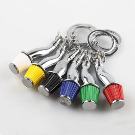 Wholesale Car Parts De Metal Air Intake Filter Design Car Keychain Colorful Filter Creative Mushroom Metal Auto Parts Key Chains