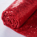Red 3mm Sequin Embroidery Mesh Fabric Stretch Glitter Polyester for Bridal Wedding Gown