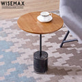 WISEMAX FURNITURE Light Luxury Solid Wood Round Table Modern Minimalist Marble Tea Table Balcony Living Room Home Furniture