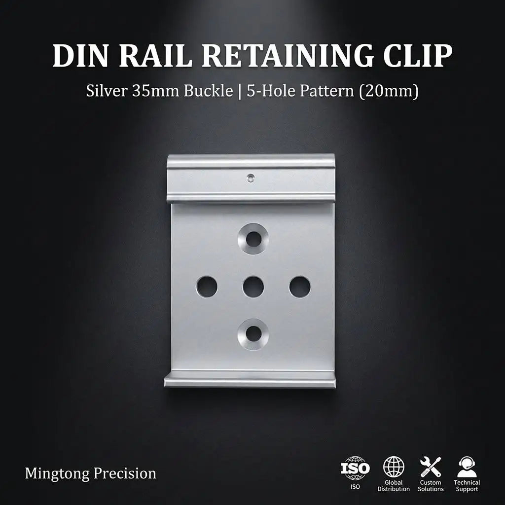 Install on 35mm Din Rail Bracket Silvery Din Rail Mounting Brackets With Snap Hook