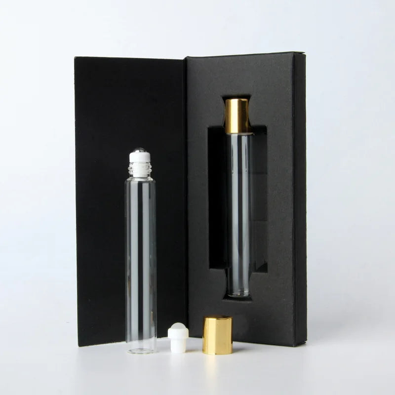 Luxury Empty 10ml Glass Perfume Bottles Essential Oil Roller Bottle with Paper Gift Box