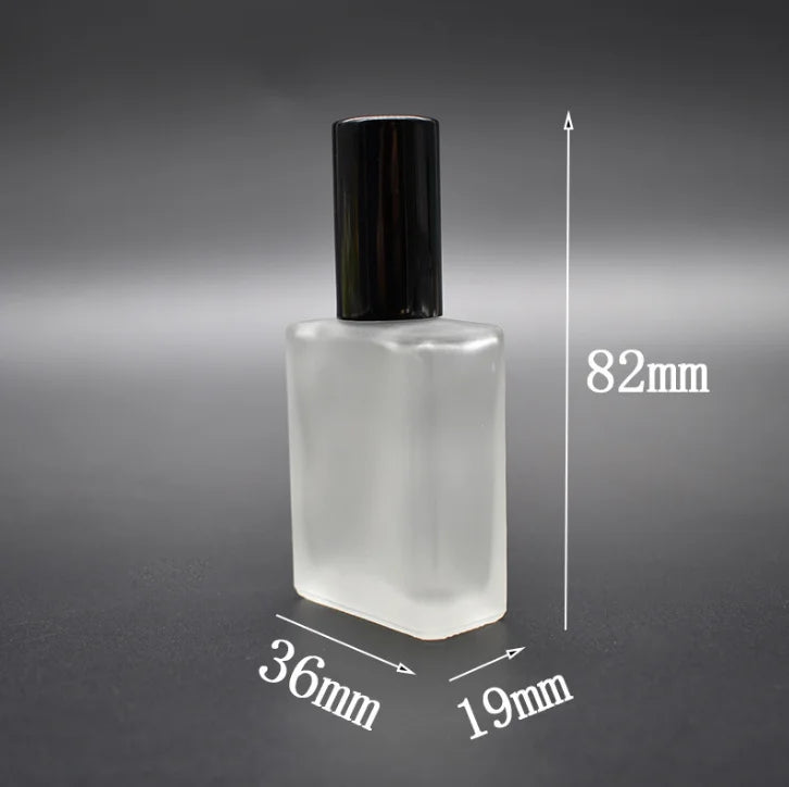10ml 15ml 30ml Matte Frosted Black clear Red Rectangular Flat square Perfume Glass Bottle With 13/415 Spray Pump and Cap