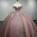 Jancember 9915 Glitter Pink Embroidery Plus Size Evening Gowns Dresses