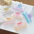 DOWELL Wholesale Fresh Shark Clip Hair Accessories Women Gradient Large Plastic Transparent Hair Claw Clips