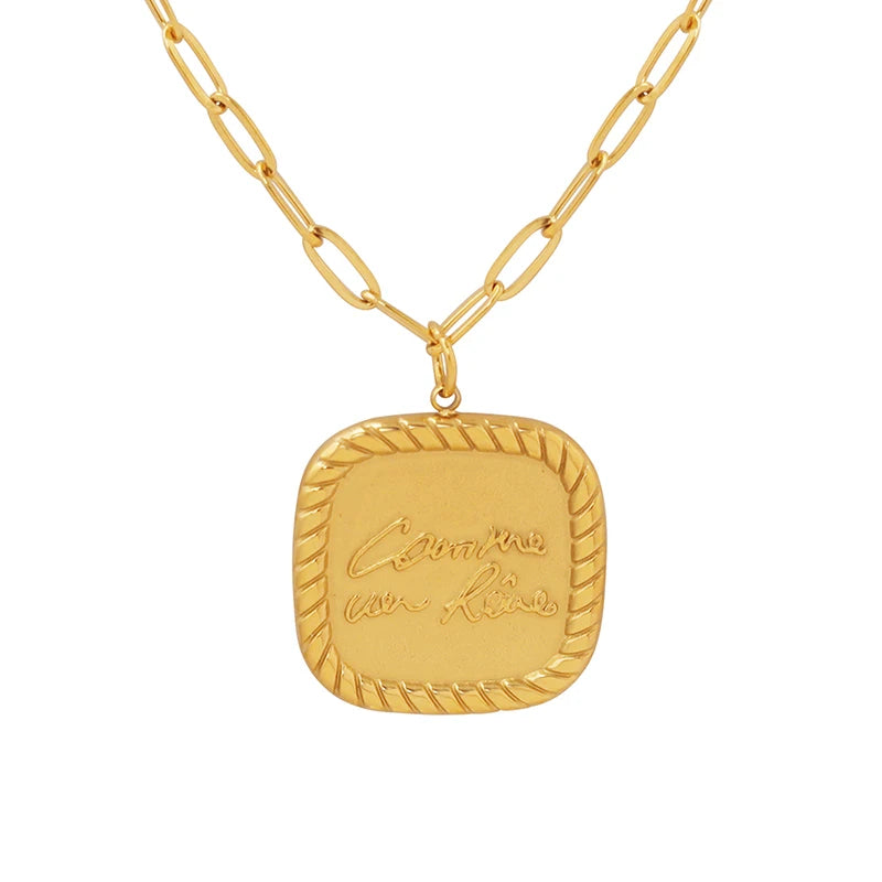 Designer Letter Pendant Necklace Stainless Steel Gold Jewelry Necklace